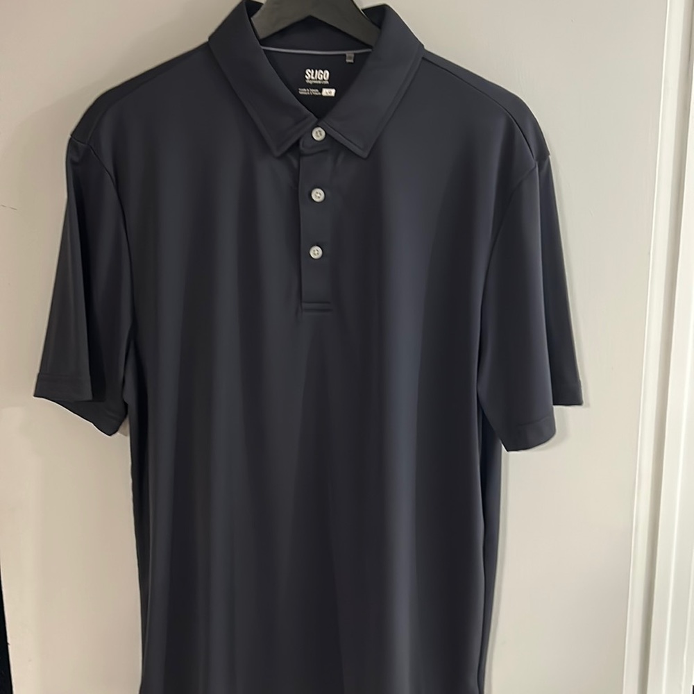 Men’s Sligo golf polo charcoal grey size large